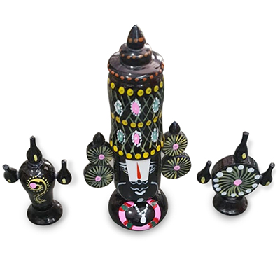 "Etikoppaka Wooden Lord Balaji set - Click here to View more details about this Product